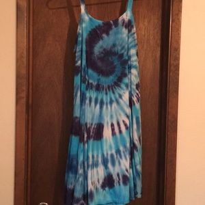 Blue tie-dyed dress